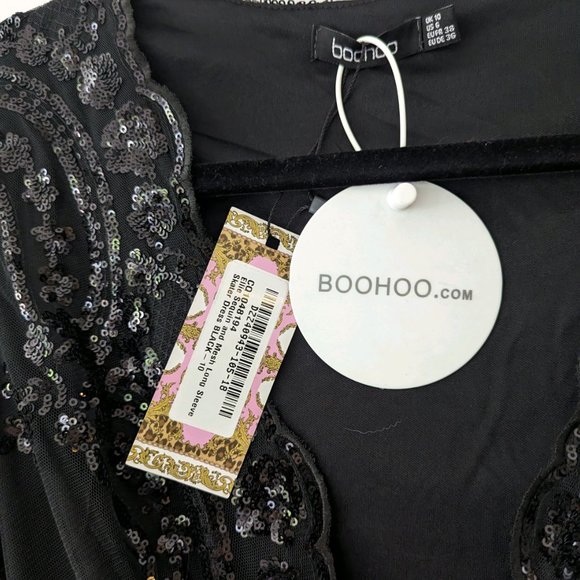 NWT Boohoo Sequin Dress Size 6 New - Picture 4 of 4